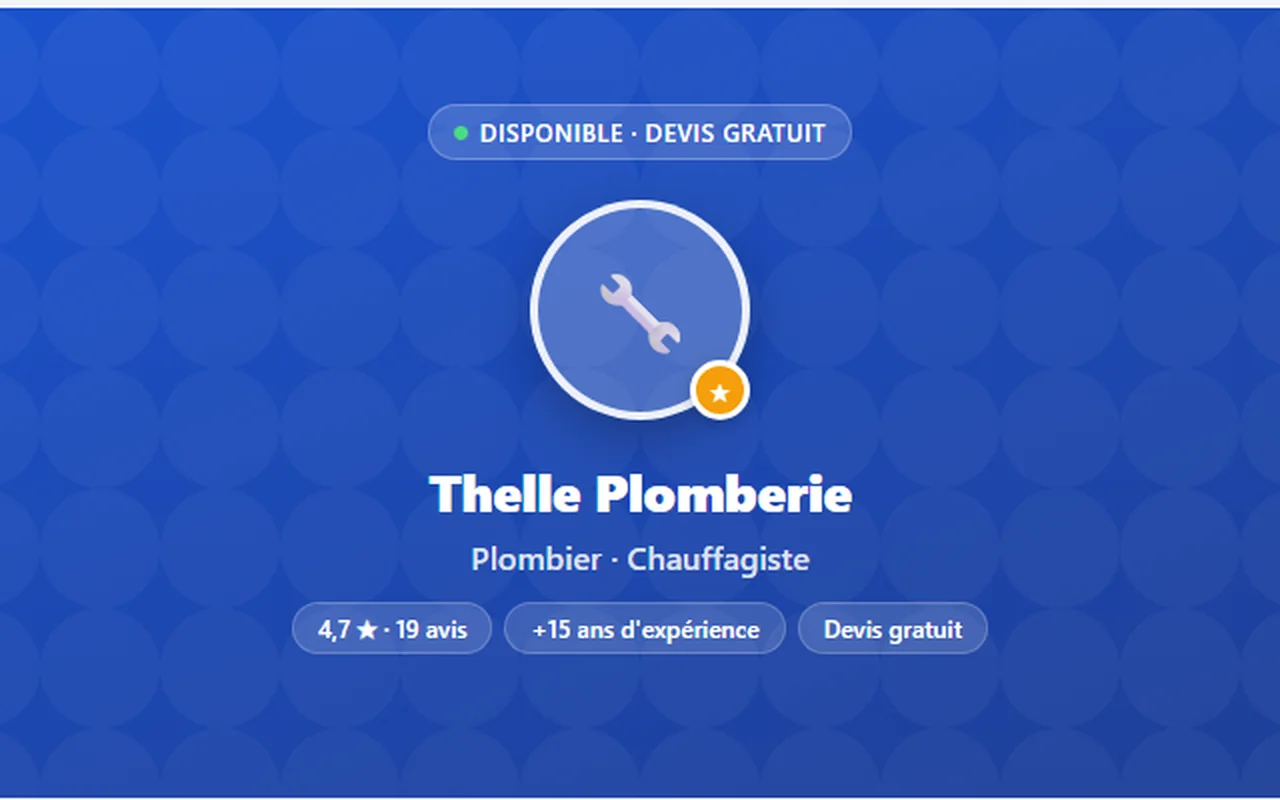 Carte de visite digitale pour plombier-chauffagiste Thelle Plomberie dans l'Oise